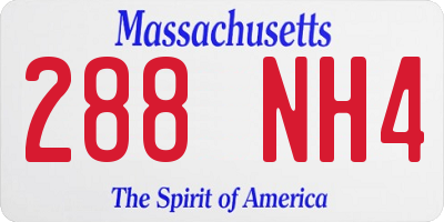 MA license plate 288NH4