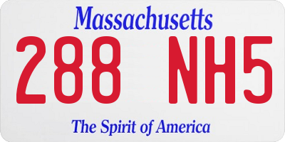 MA license plate 288NH5