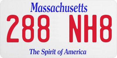 MA license plate 288NH8