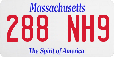 MA license plate 288NH9