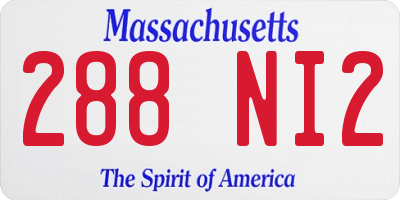 MA license plate 288NI2