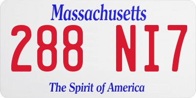 MA license plate 288NI7