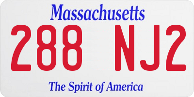MA license plate 288NJ2