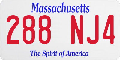 MA license plate 288NJ4