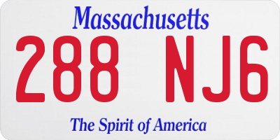 MA license plate 288NJ6