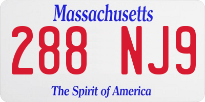 MA license plate 288NJ9