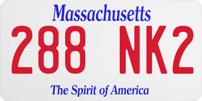MA license plate 288NK2