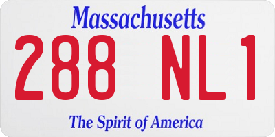 MA license plate 288NL1