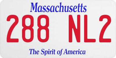 MA license plate 288NL2