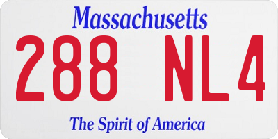 MA license plate 288NL4