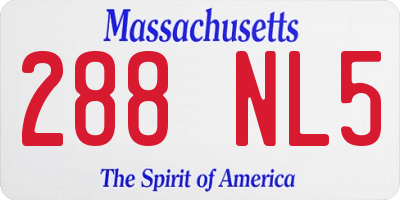 MA license plate 288NL5