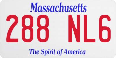 MA license plate 288NL6