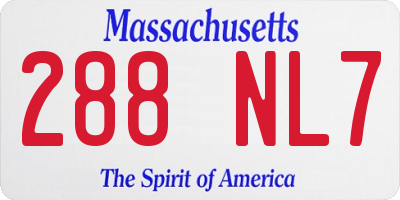 MA license plate 288NL7