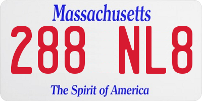 MA license plate 288NL8
