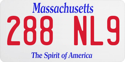 MA license plate 288NL9