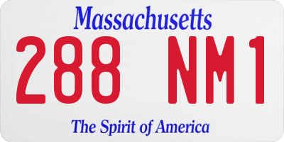 MA license plate 288NM1