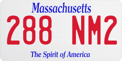 MA license plate 288NM2