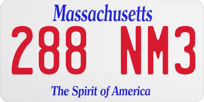 MA license plate 288NM3
