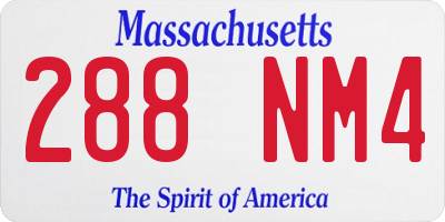 MA license plate 288NM4