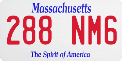 MA license plate 288NM6