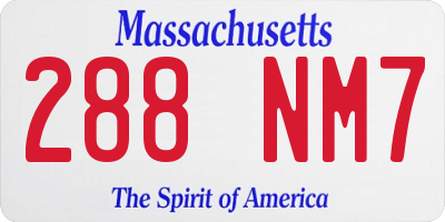 MA license plate 288NM7