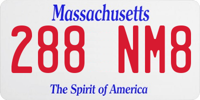 MA license plate 288NM8