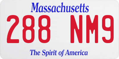 MA license plate 288NM9