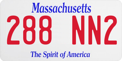 MA license plate 288NN2