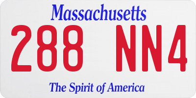 MA license plate 288NN4