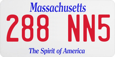 MA license plate 288NN5