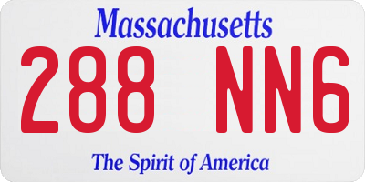 MA license plate 288NN6