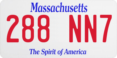 MA license plate 288NN7
