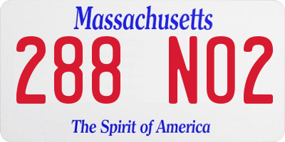 MA license plate 288NO2