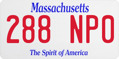 MA license plate 288NP0