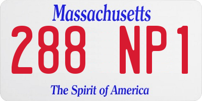 MA license plate 288NP1