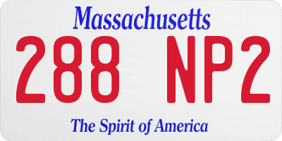 MA license plate 288NP2