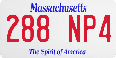 MA license plate 288NP4