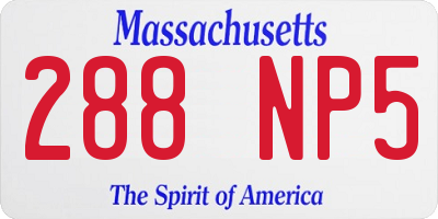 MA license plate 288NP5