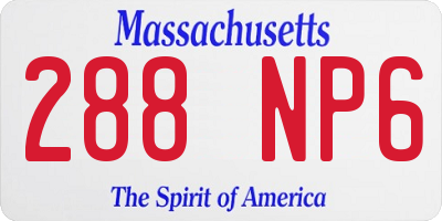 MA license plate 288NP6