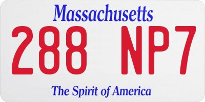MA license plate 288NP7