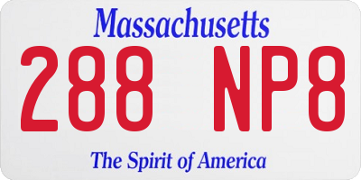 MA license plate 288NP8