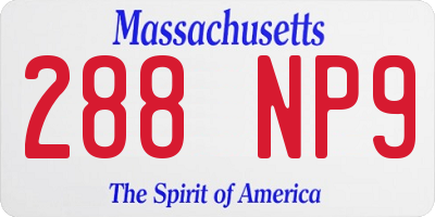 MA license plate 288NP9
