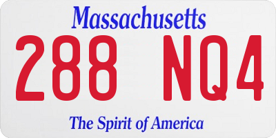 MA license plate 288NQ4