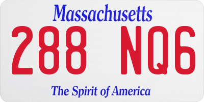 MA license plate 288NQ6