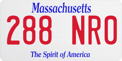 MA license plate 288NR0