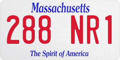 MA license plate 288NR1