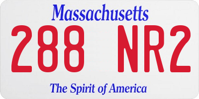 MA license plate 288NR2