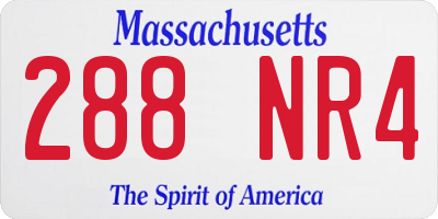 MA license plate 288NR4