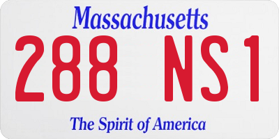 MA license plate 288NS1