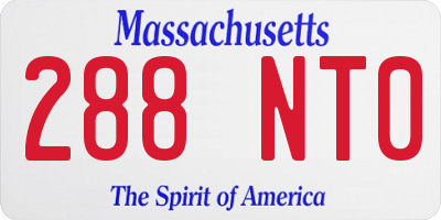 MA license plate 288NT0